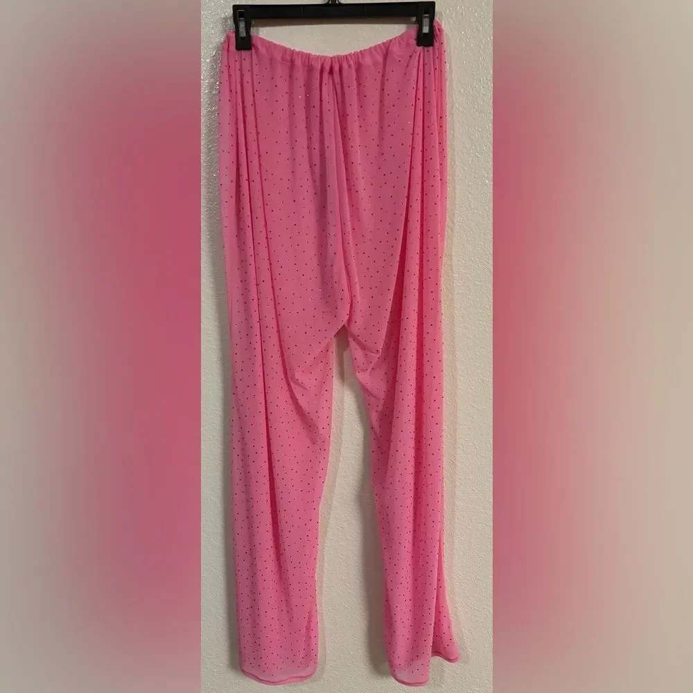 SKIMS Mesh Rhinestone Swim Cover Up in Pink NWT